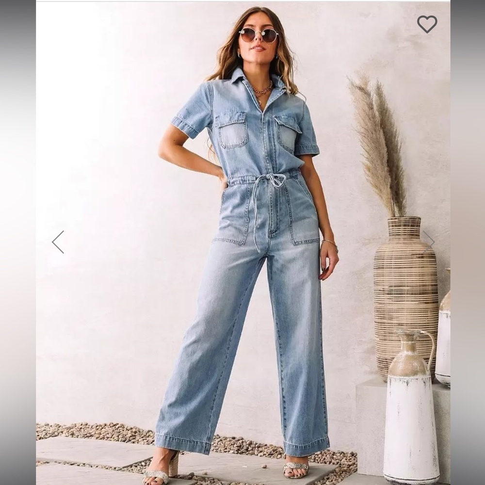 KanCan Blue Denim Jumpsuit with Utility Style